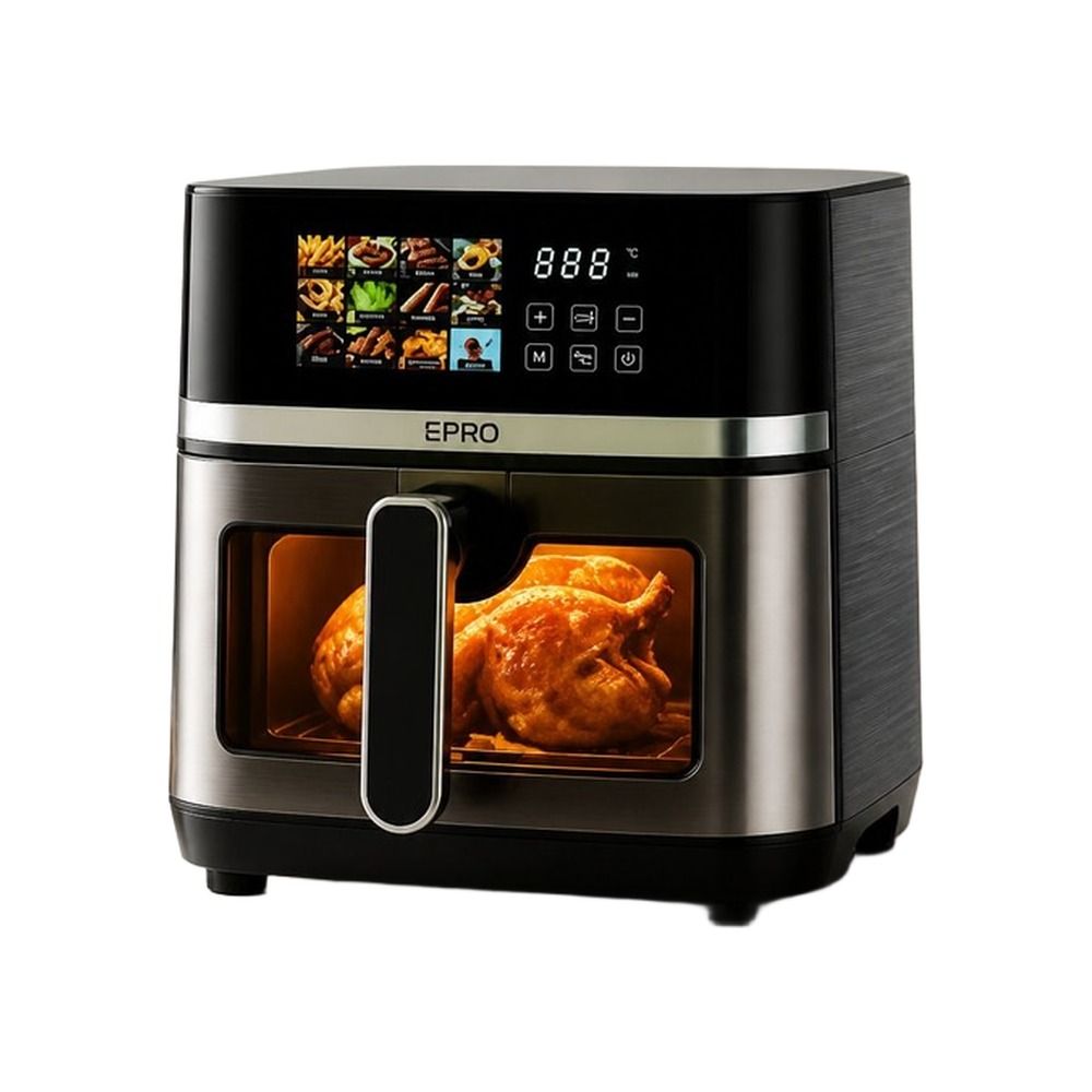 6.5L air fryer with a textured etching housing and viewing window
